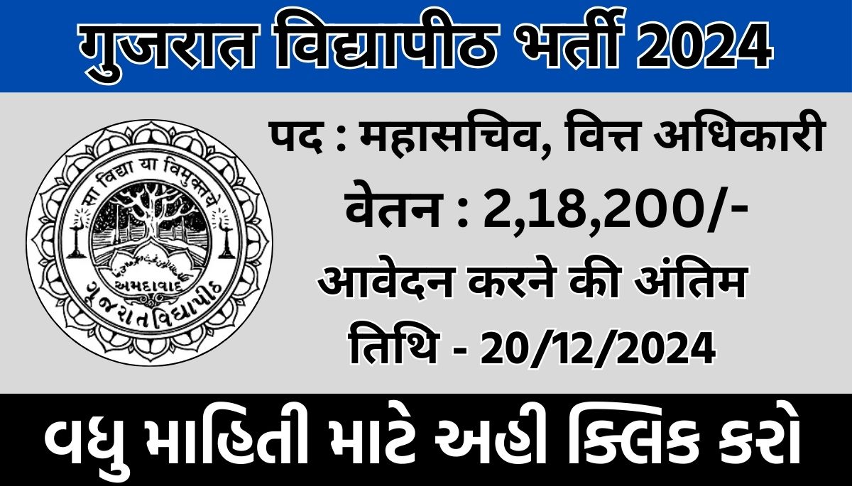 Gujarat vidyapith recruitment 2024